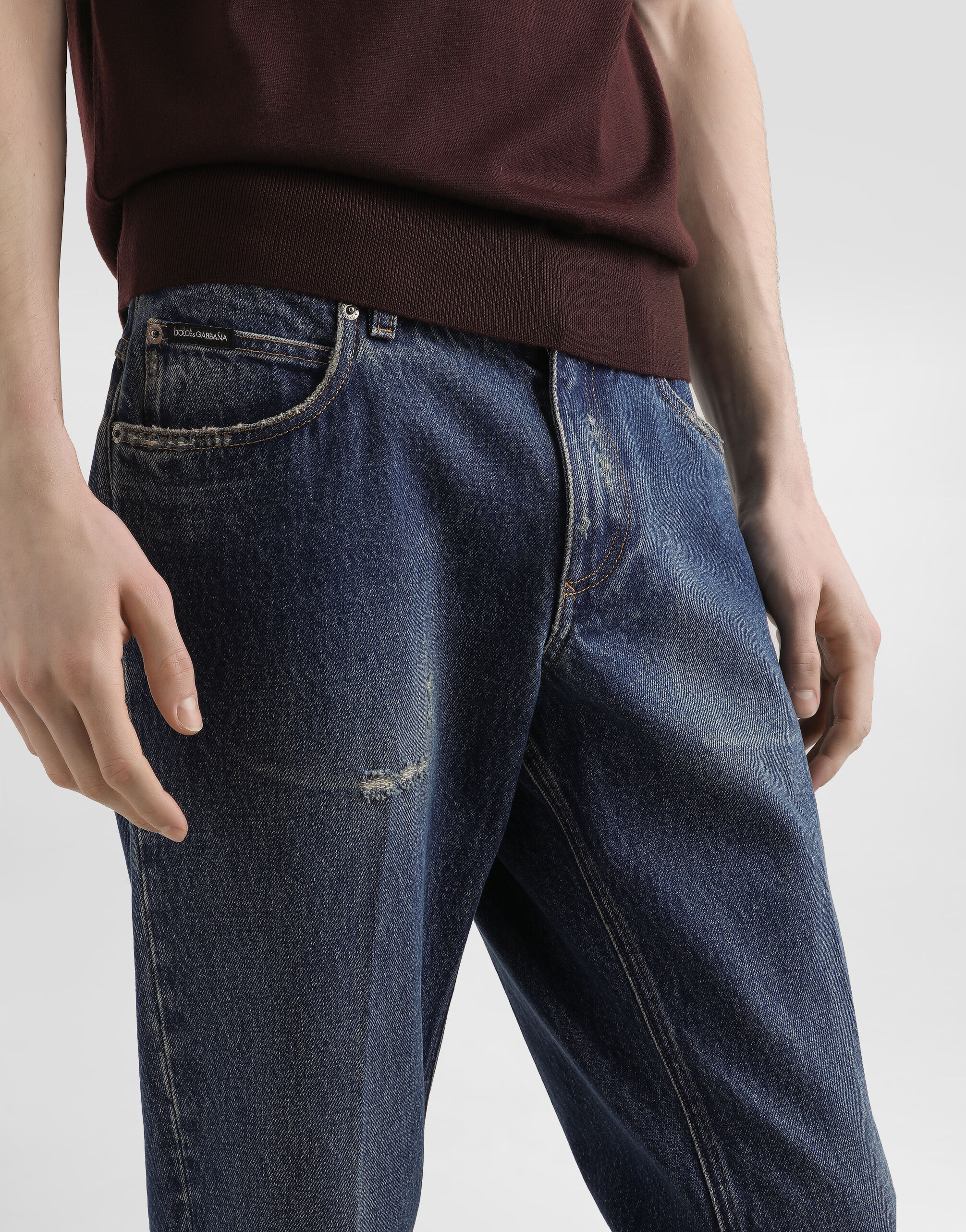 Regular cotton jeans - thumbnail 4