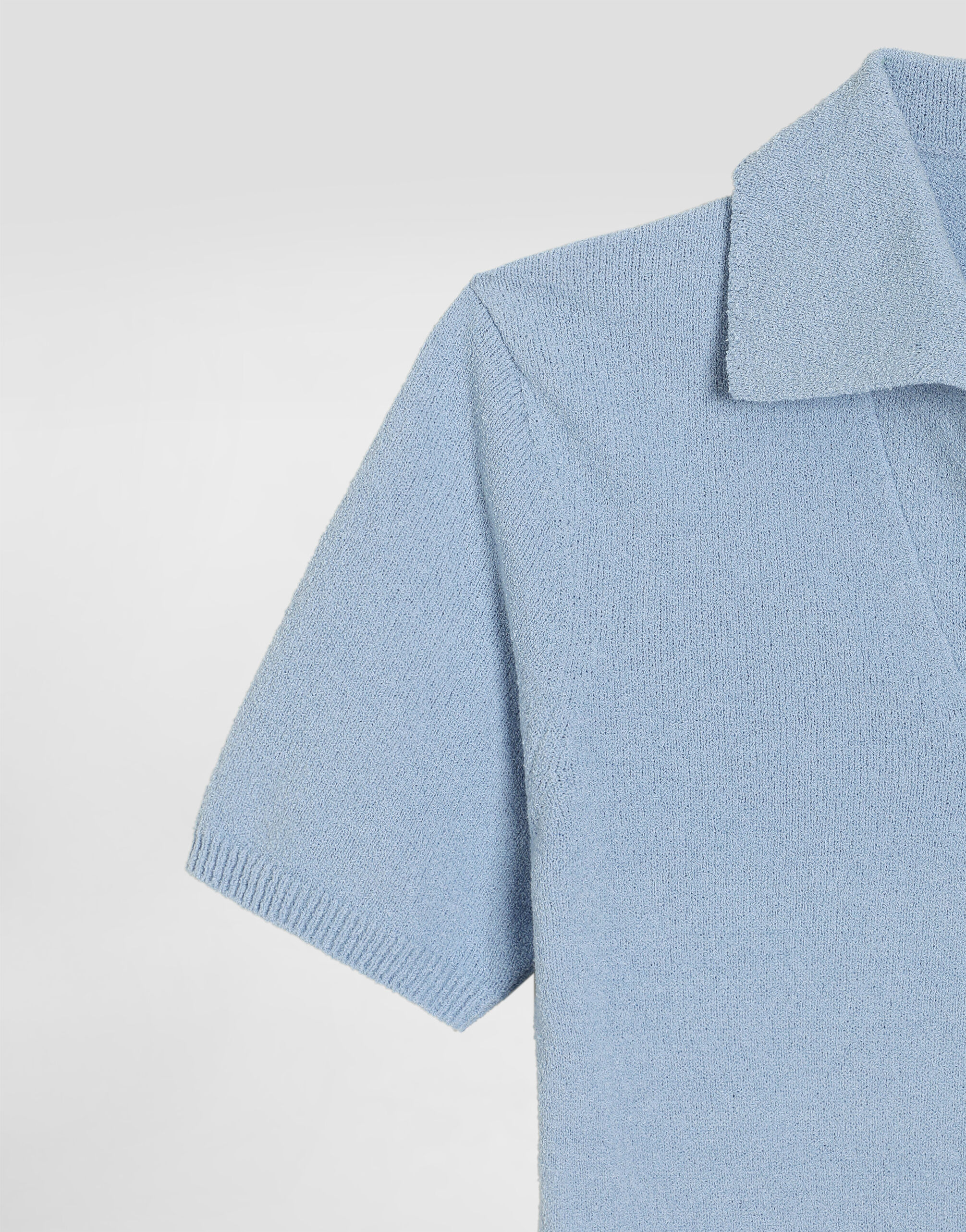 Smooth knit polo shirt in Azure for Men | Dolce&Gabbana® US