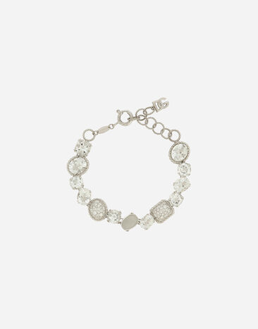 Dolce & Gabbana Pulsera Anna en oro blanco de 18 kt con topacios incoloros Blanco WBQA1GWTPCO