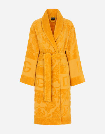 Dolce & Gabbana Bath Robe in Terry Cotton Jacquard Multicolor TCK015TCAFN