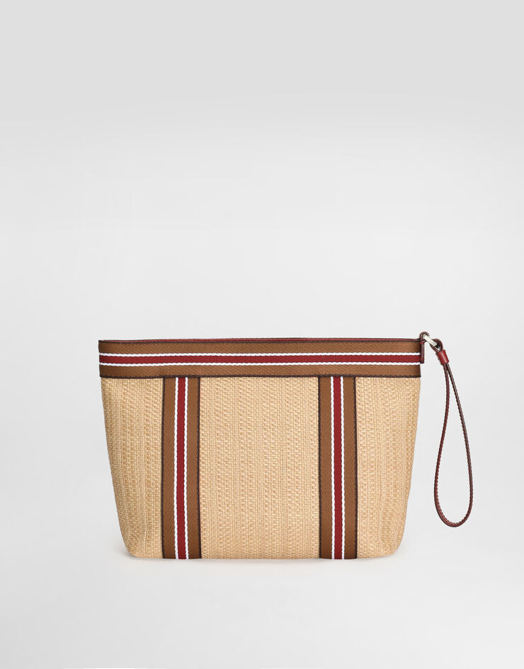 Dolce & Gabbana Essenza toiletry bag in raffia Multicolor BP3858A0859