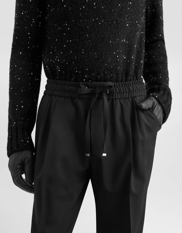 Dolce & Gabbana Pantaloni jogging in gabardina di lana Dolce & Gabbana Pantaloni jogging in gabardina di lana GP26FZFUBG4