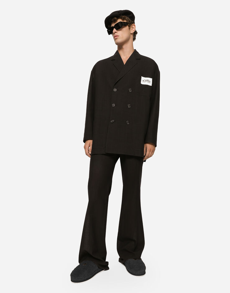 Dolce & Gabbana Pantalón de traje de algodón técnico con pernera recta Gris GYZLHTHUMK0