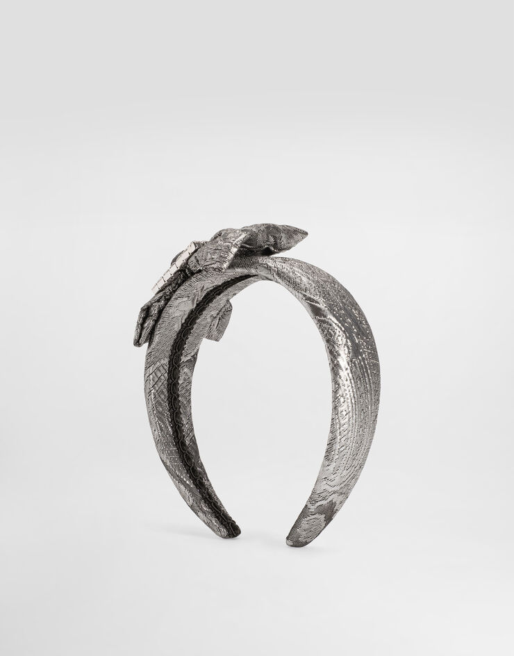 Dolce & Gabbana كارديجان صوف محاك بغرزة الجيرسيه ومُزيّن بأحجار الراين Silver LB3L69HJMQW