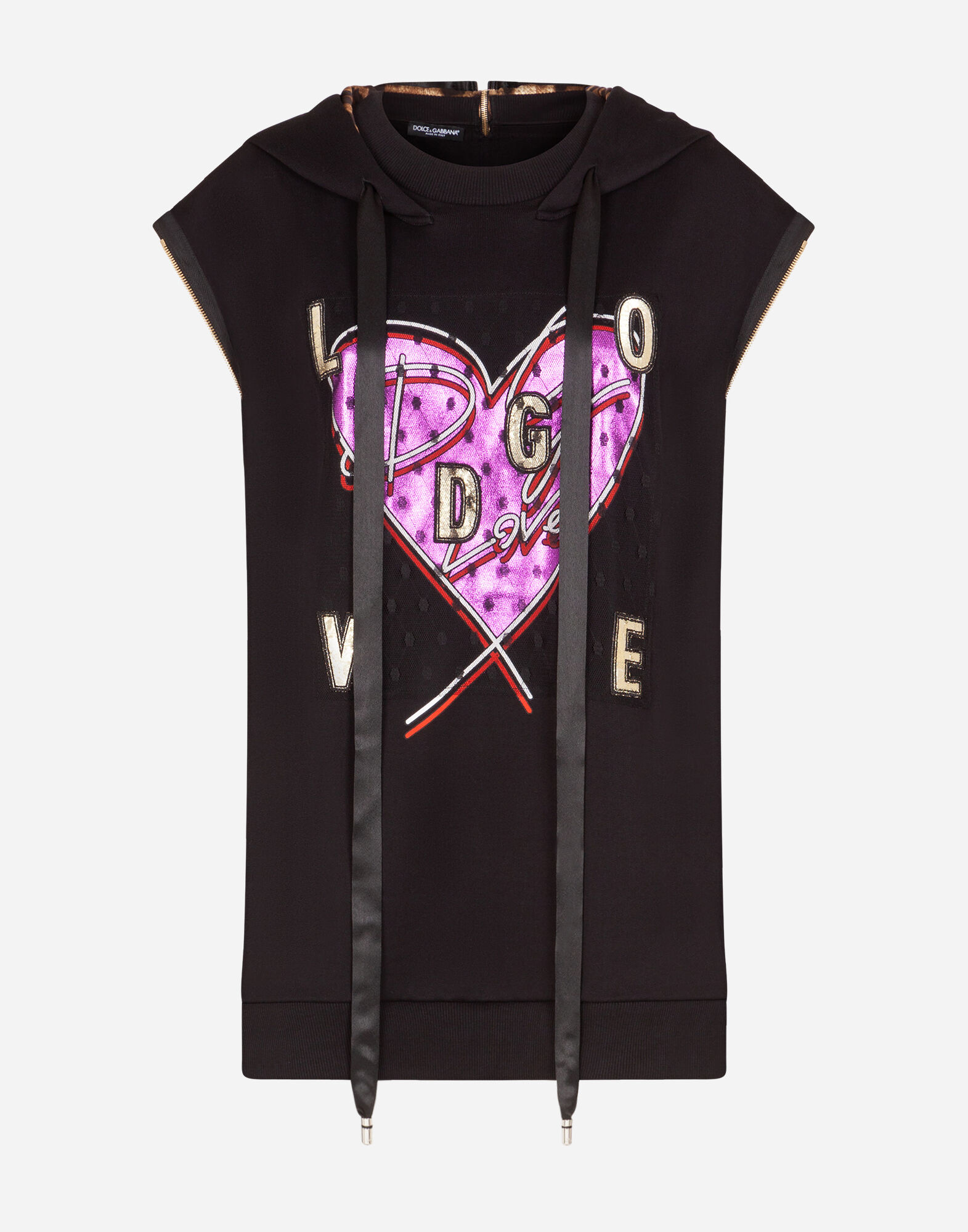 ●Dolce&Gabbana●スウェット シャツ ハート プリント スウェットシャツ ジャージー ハートプリント DG LOVEパッチ