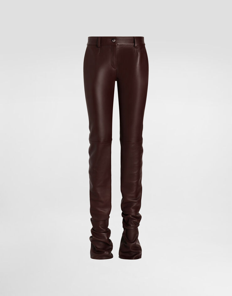 Dolce & Gabbana Nappa leather trousers with sandblasted finish Dolce & Gabbana Nappa leather trousers with sandblasted finish Brown FTDE1LHULZW