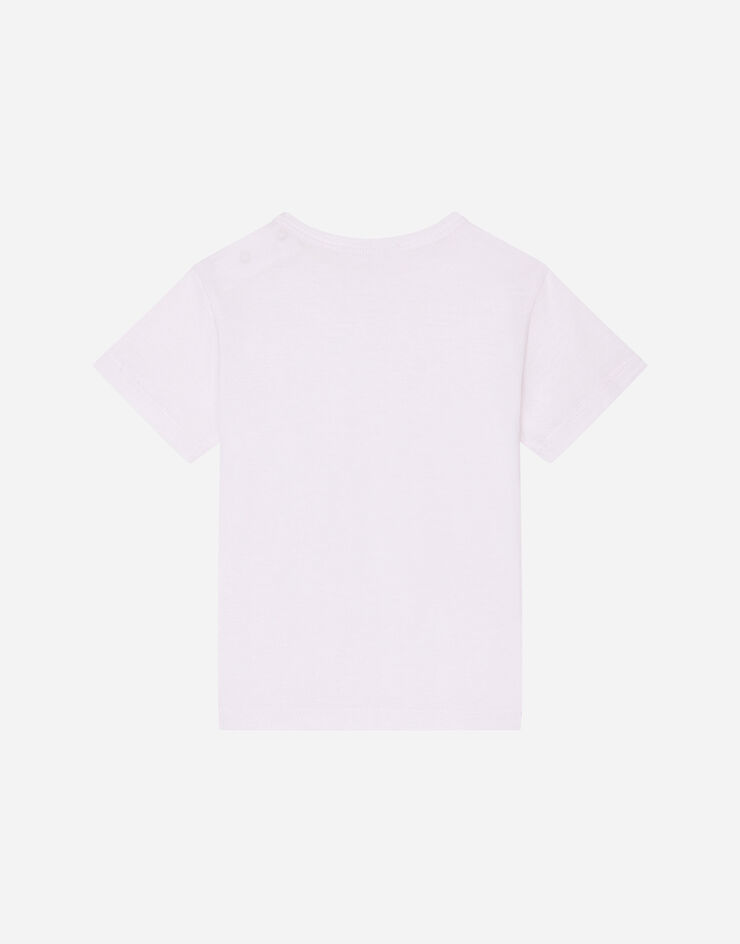 DolceGabbanaSpa T-shirt en jersey avec plaquette à logo Rose L1JT7TG7I2O