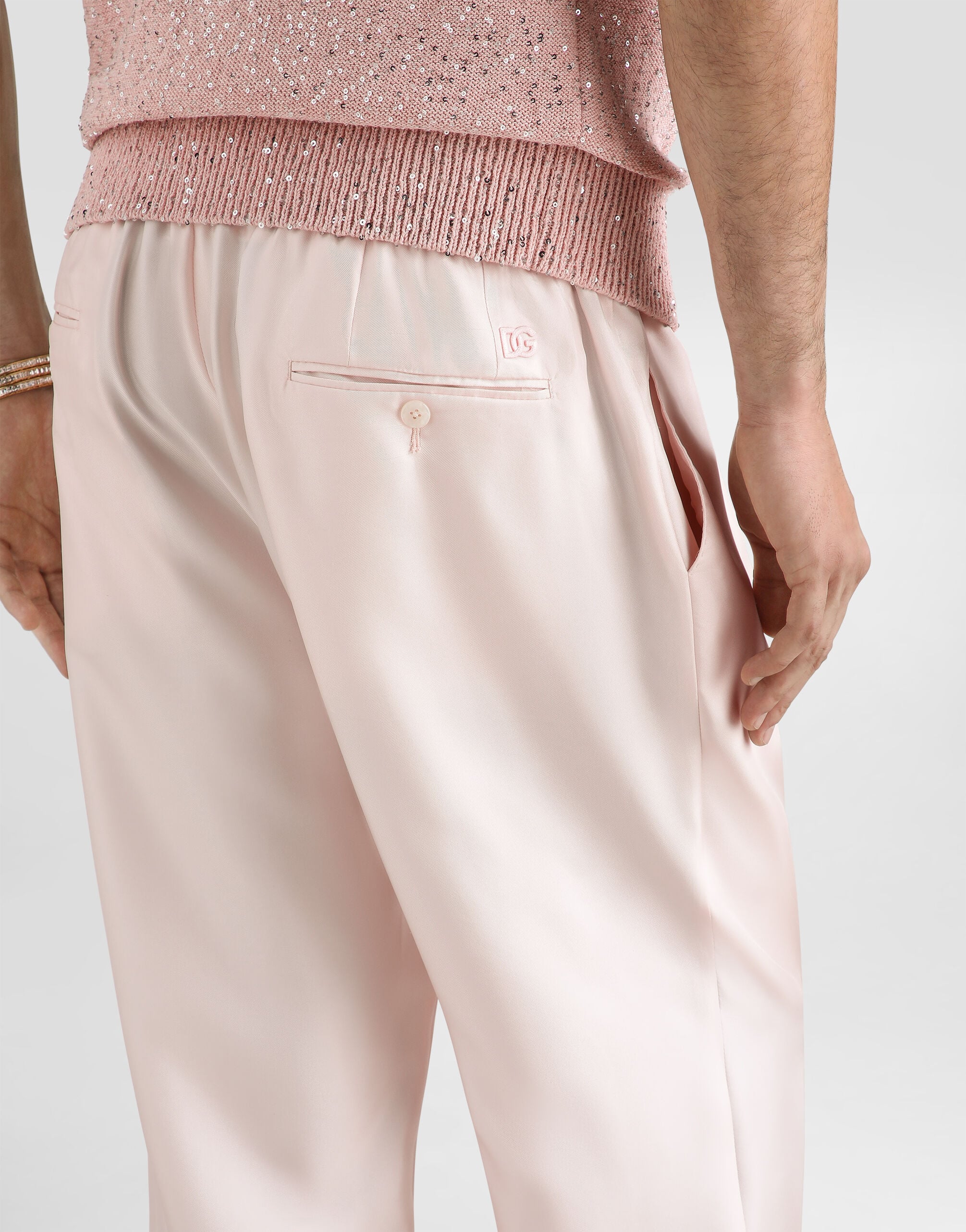 Silk twill jogging trousers - thumbnail 10