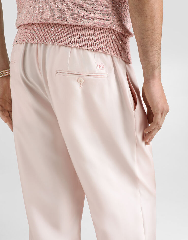 Dolce & Gabbana Silk twill jogging trousers Pink GP12QZFU1XB