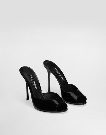 Dolce & Gabbana Mules keira en charol Black CR2011A1471