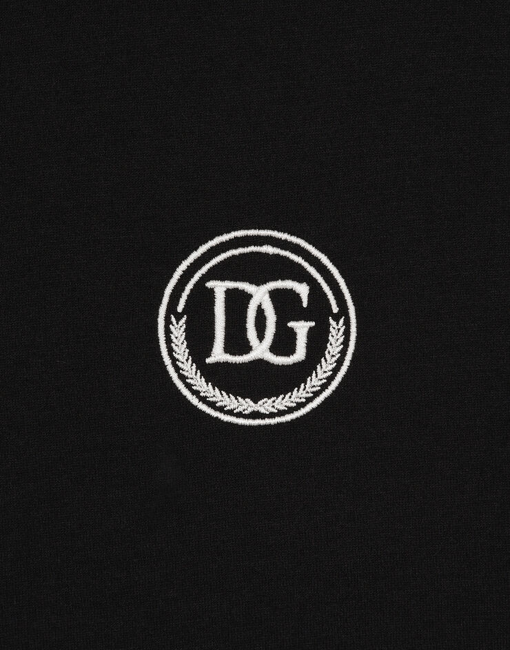 Dolce & Gabbana Short-sleeved T-shirt with DG embroidery Azul G8RN8ZG7M8X