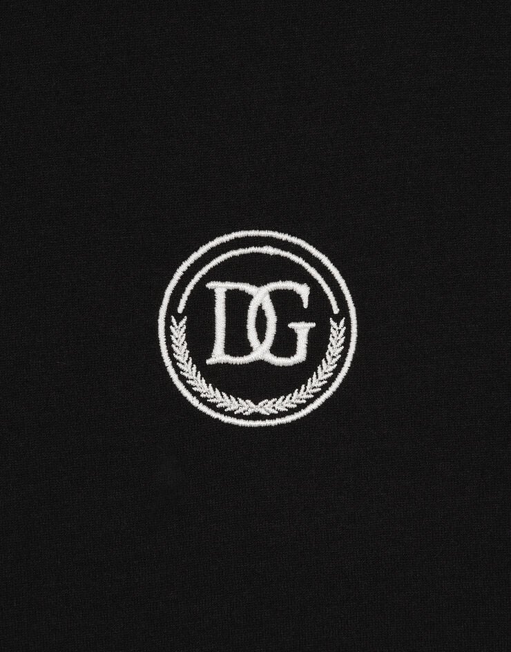 Dolce & Gabbana تيشيرت بأكمام قصيرة وتطريز DG أزرق G8RN8ZG7M8X