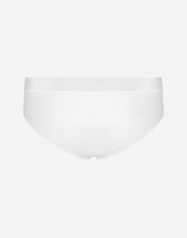 Dolce & Gabbana Stretch cotton mid-rise briefs with crest White M3C01JONN94