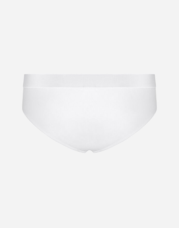 Dolce & Gabbana Midi-Slip Baumwolle mit Crest Weiss M3C01JONN94