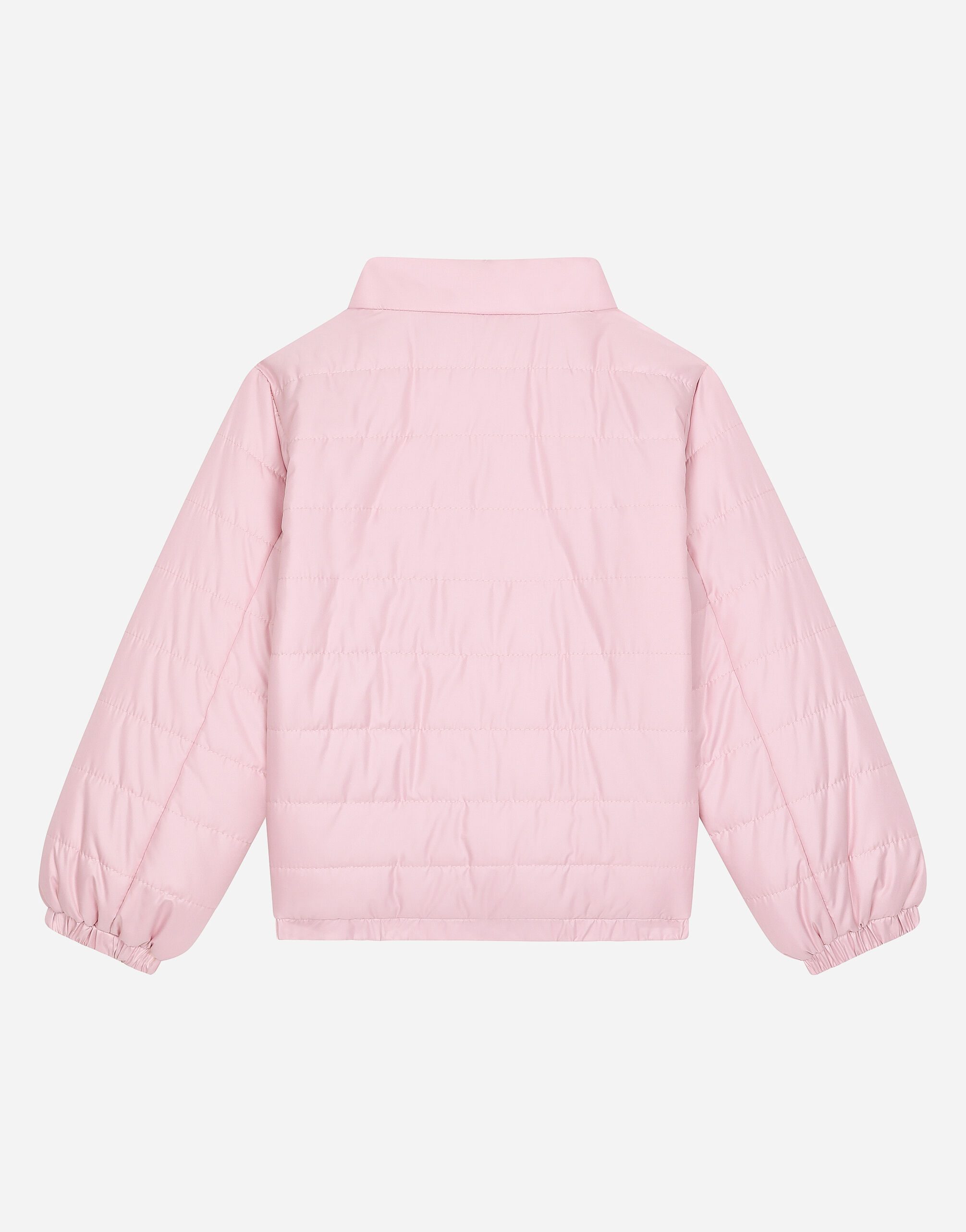 Padded nylon jacket with logo tag in Pink for Boys | Dolce&Gabbana® US
