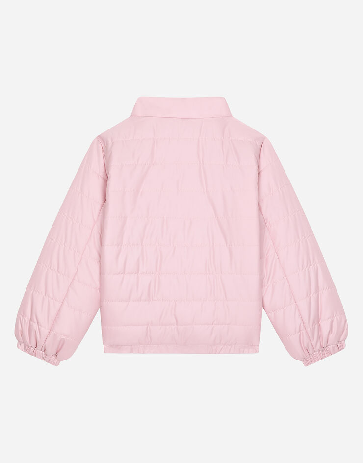 Dolce & Gabbana Утепленная куртка из нейлона с фирменной пластинкой розовый L4JB6SG7M4M