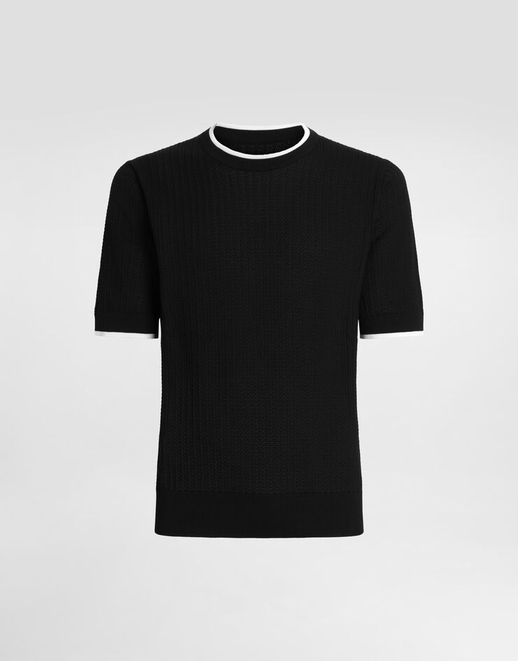 Dolce & Gabbana Cotton crewneck pullover Black GXX03TJBCH1