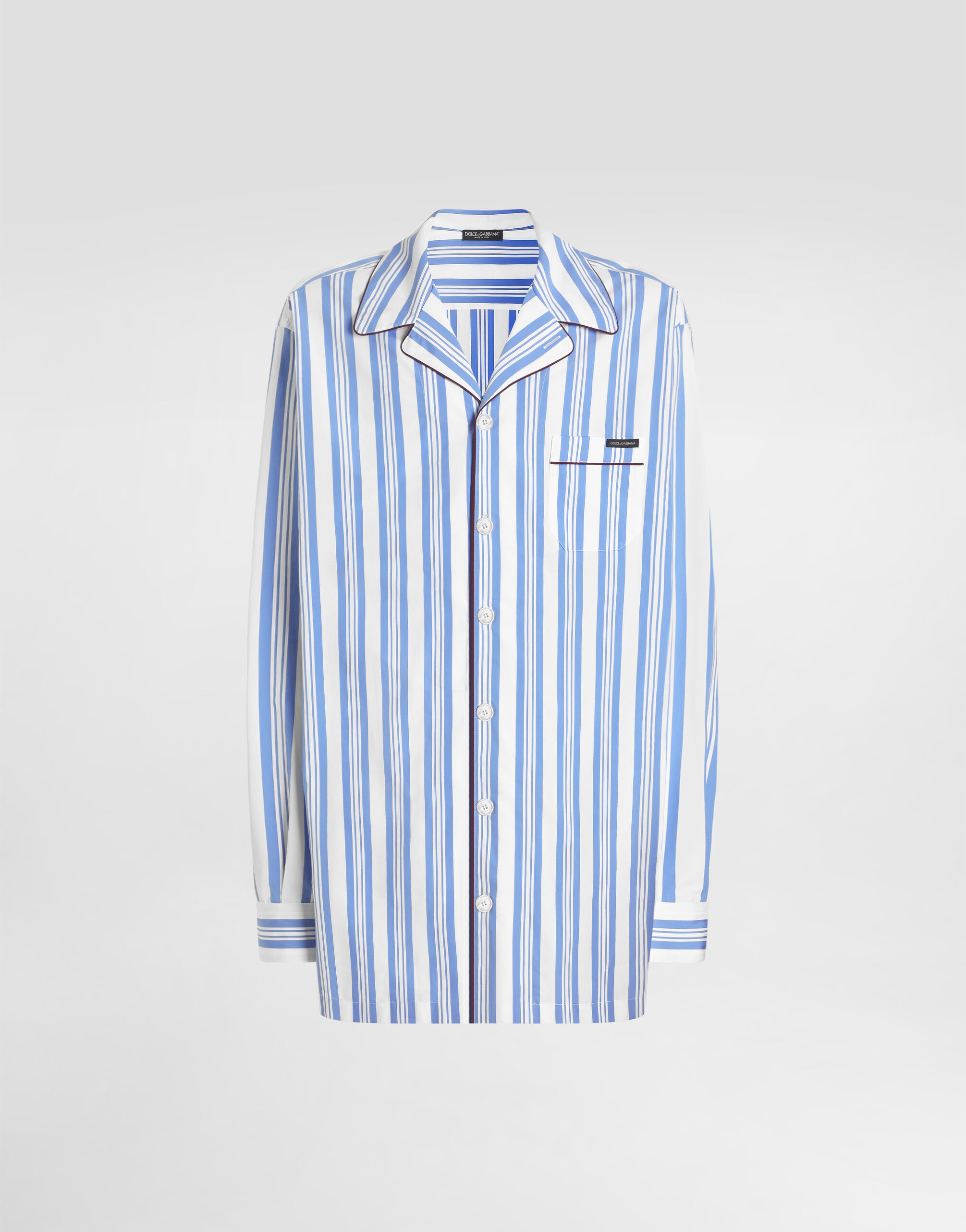 Striped poplin vanity shirt