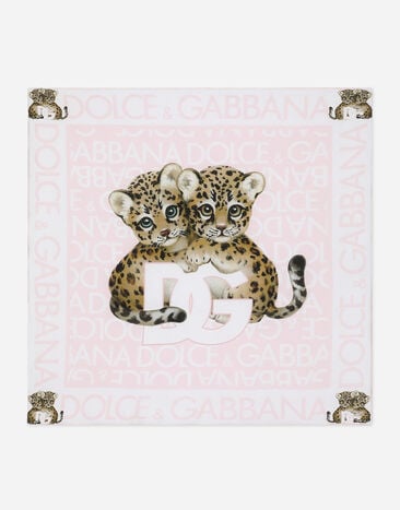 Dolce & Gabbana Jersey blanket with all-over logo print Print LNJA88G7NVE