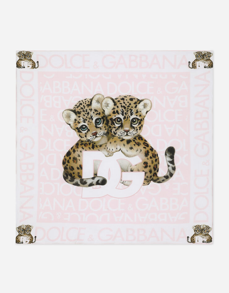 Dolce&Gabbana Jersey blanket with all-over logo print Multicolor LNJAE1G7KR0