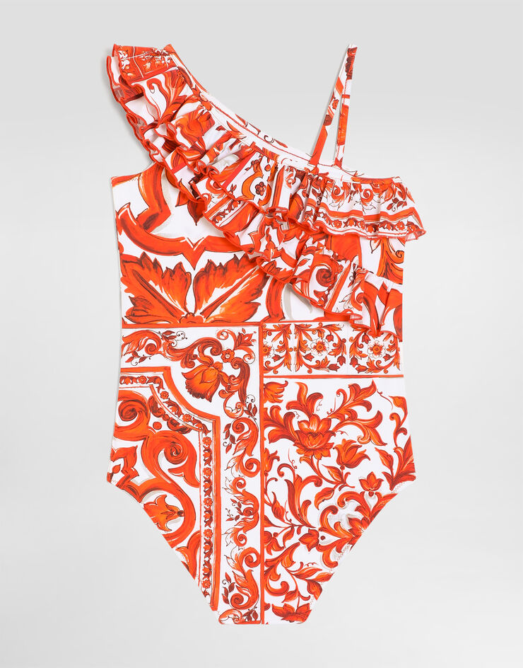 Dolce & Gabbana Majolica-print one-piece swimsuit Multicolor L5J880ON0GU