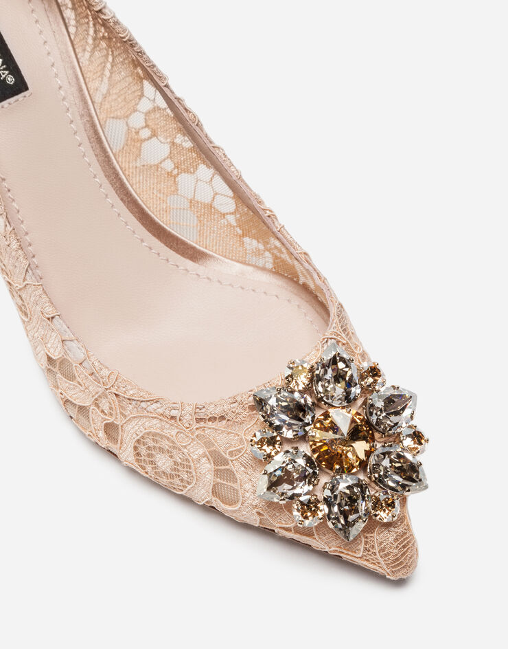 Dolce & Gabbana Lace rainbow pumps with brooch detailing Pink CD0066AL198