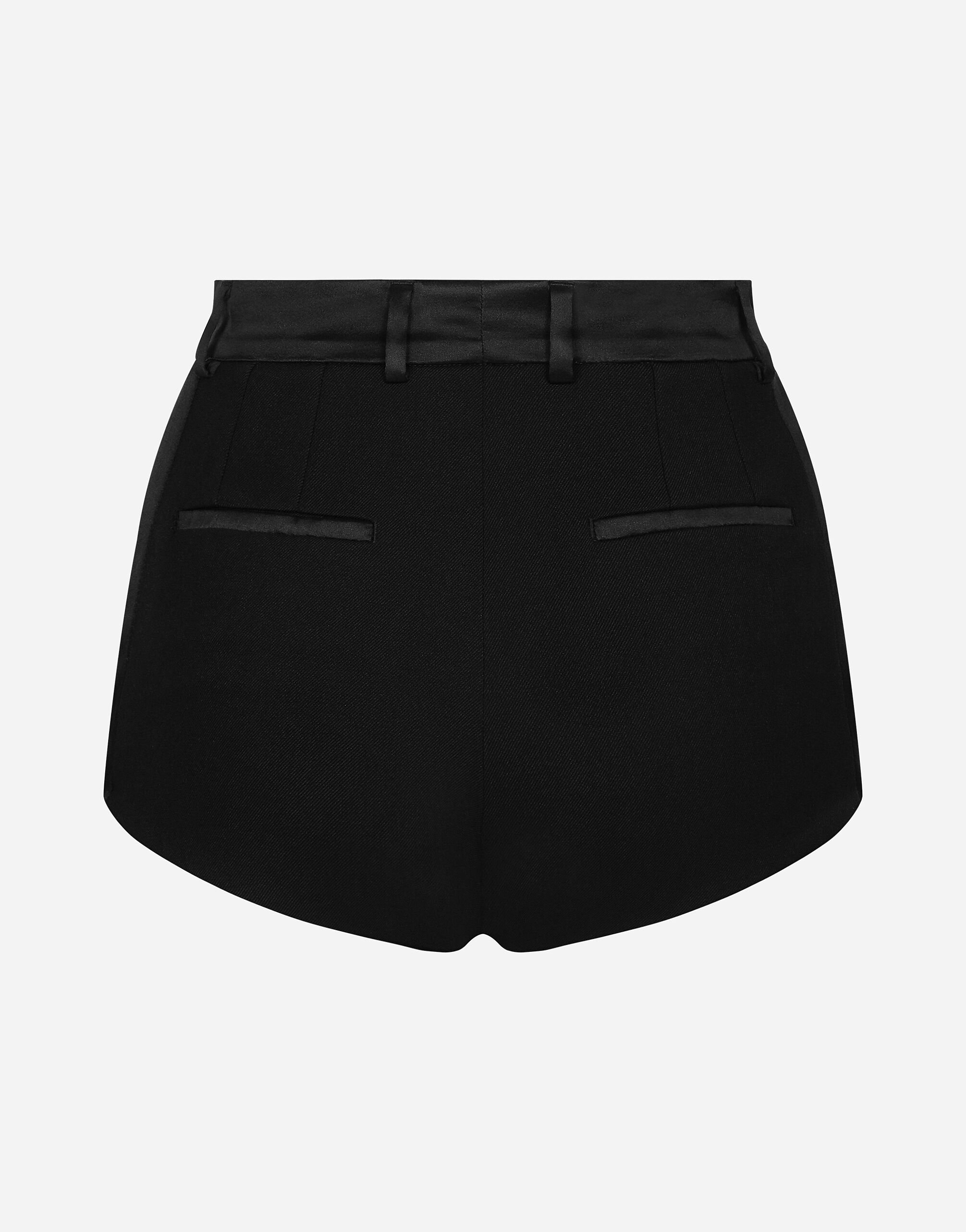 ブラックのウィメンズ ストレッチウール ハイウエストタキシード