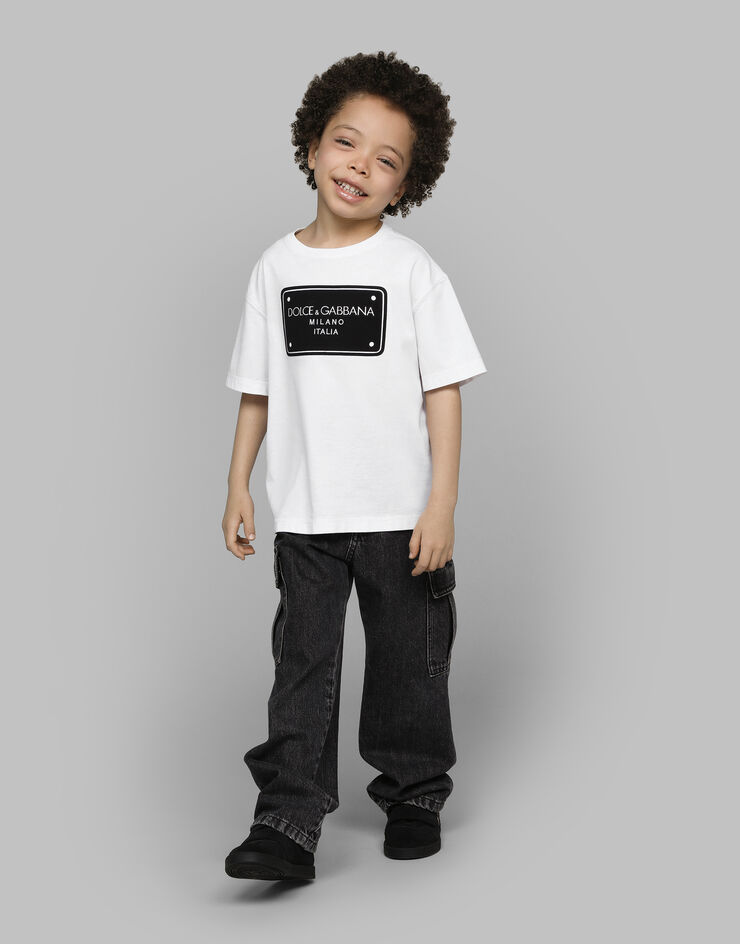 Dolce & Gabbana Jersey T-shirt with logo tag White L4JTHVG7N0G