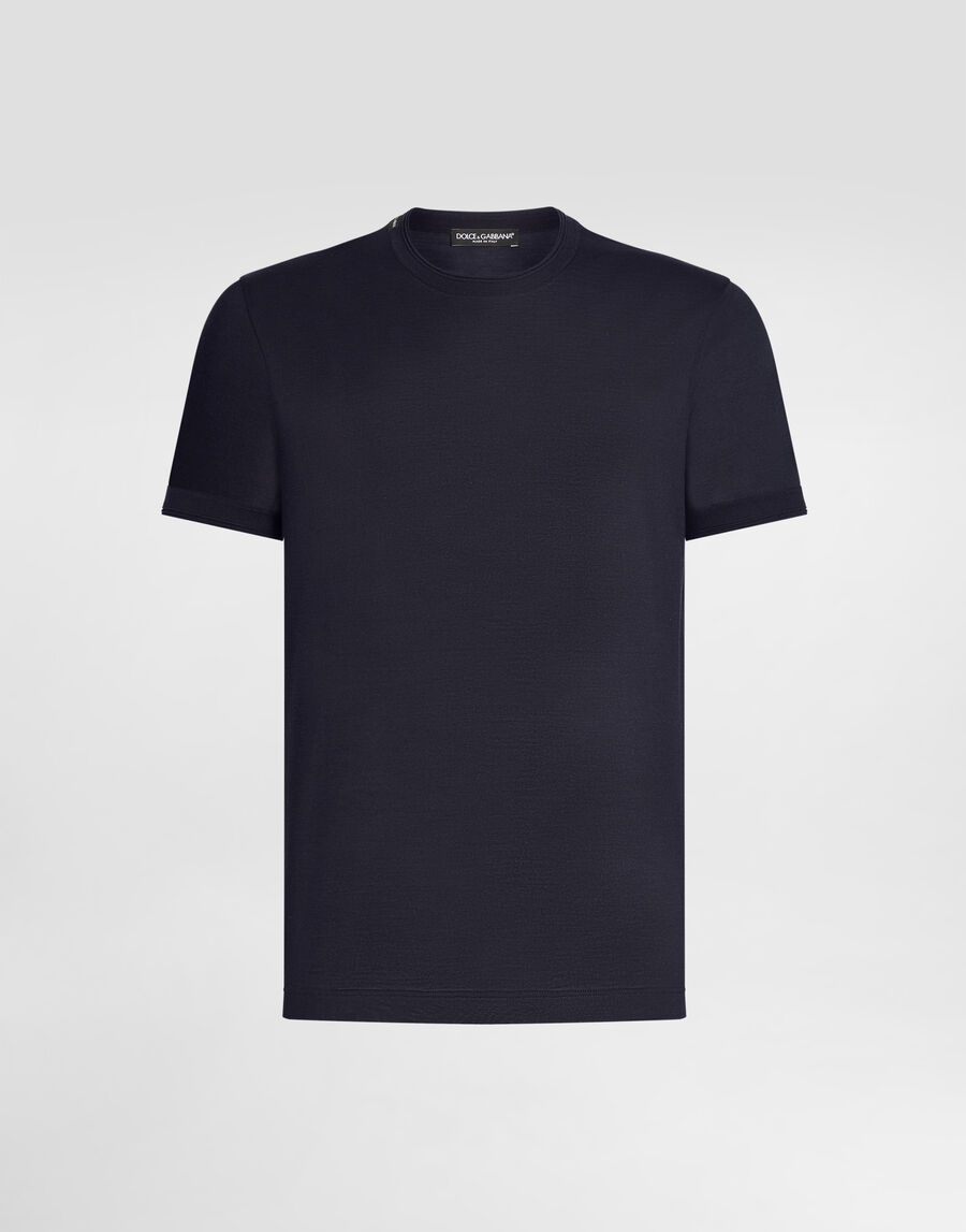 Short-sleeved silk t-shirt