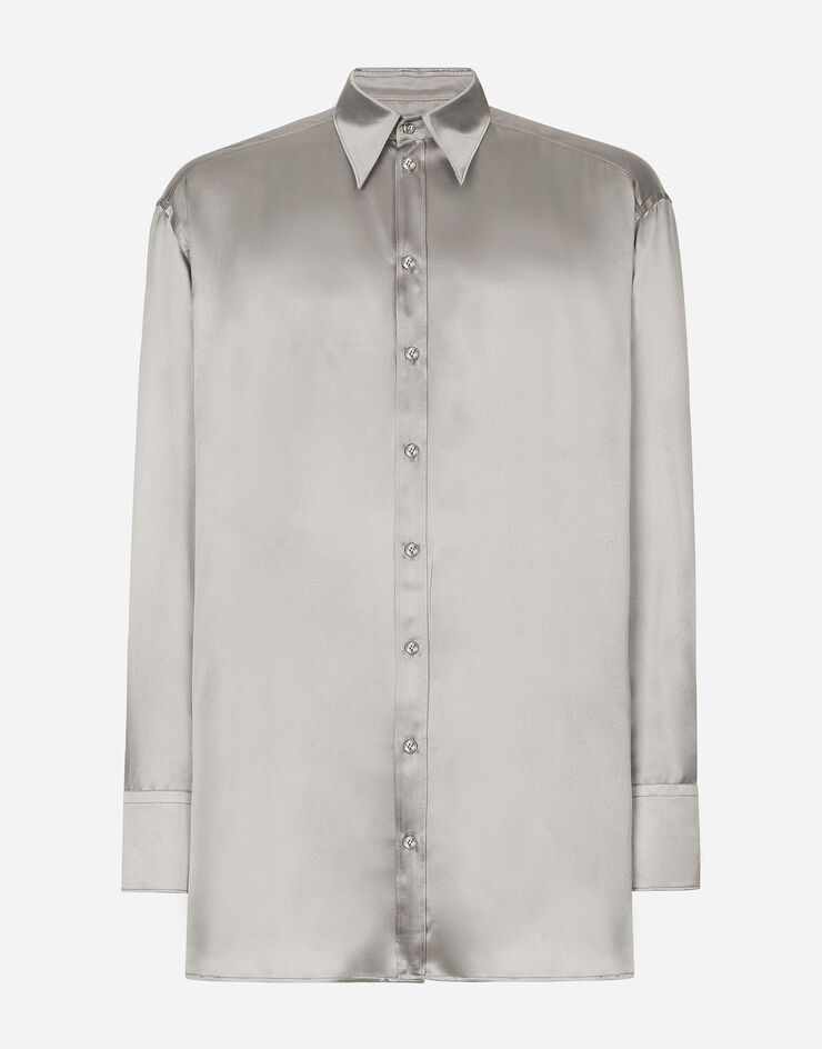 Dolce&Gabbana Camisa oversize de seda Gris G5LE5TFU1AU