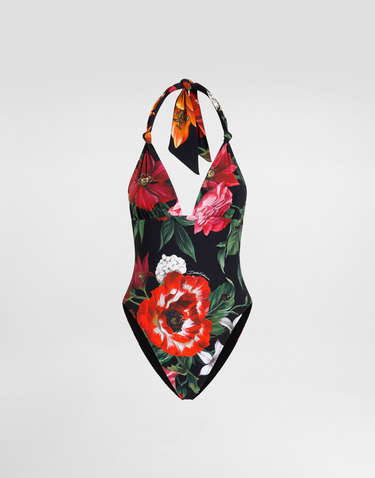 Dolce & Gabbana Flower-print one-piece swimsuit Print O9A01JFSGXA