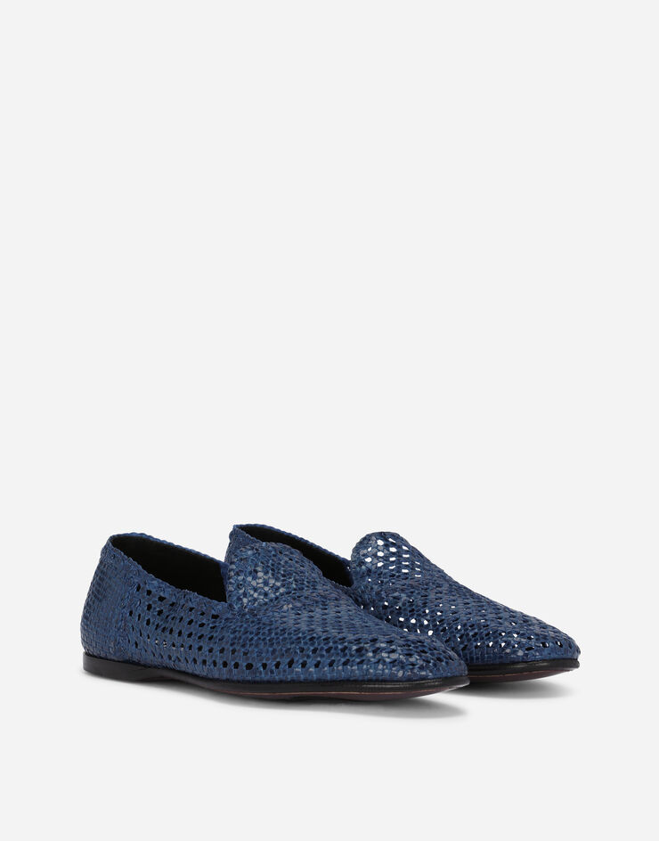 Dolce & Gabbana Hand-woven slippers Blue A50245AZ870