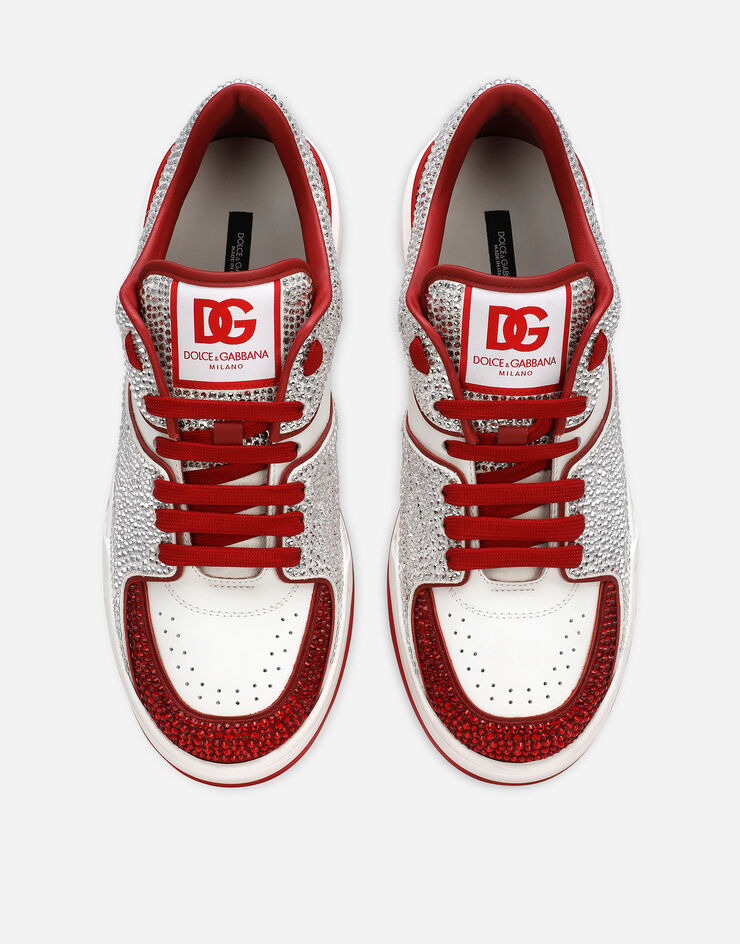 Dolce & Gabbana Sneaker New Roma aus Kalbsleder mit Thermostrass Mehrfarbig CS2036AM803