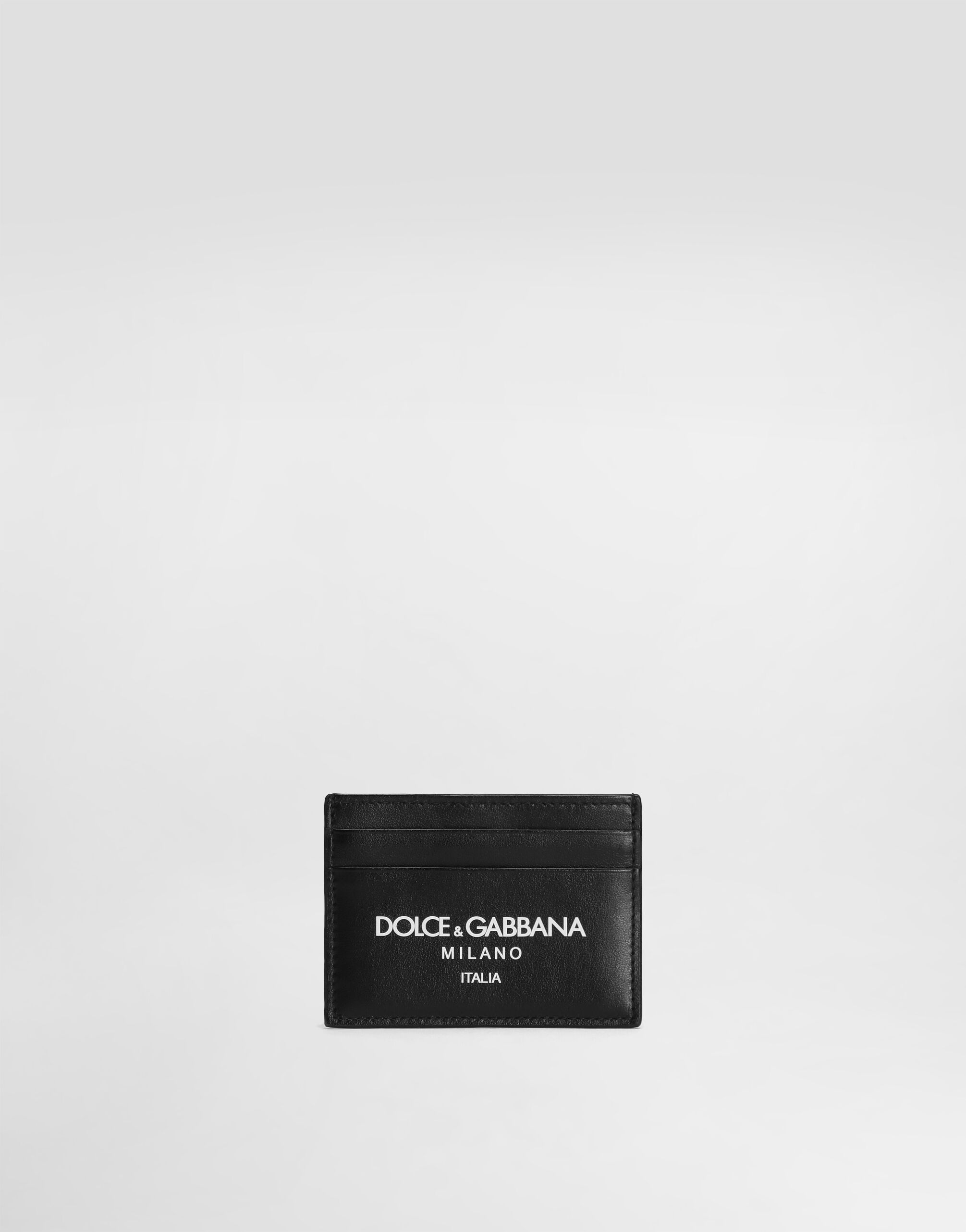 Dolce & Gabbana Calfskin card holder with logo Print GQ260EHI1Q3