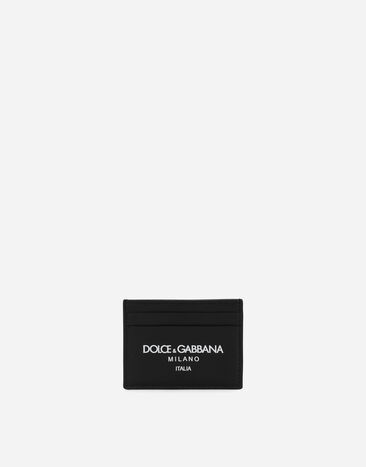 Dolce & Gabbana Calfskin card holder with logo Grey BP0330AT489