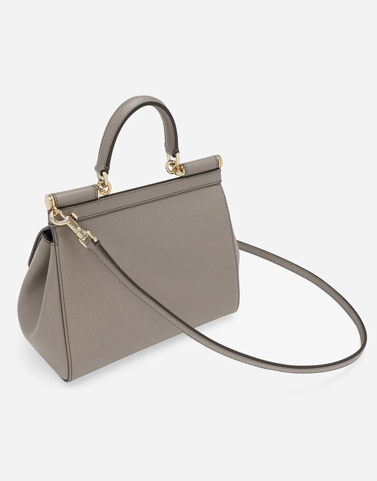 Dolce & Gabbana حقيبة يد سيسيلي متوسطة من جلد دوفين بيج BB6003B1001