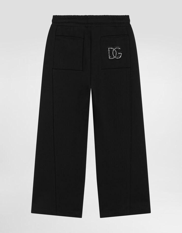Dolce & Gabbana Fleece trousers with DG patch Black L5JPI6G7PXP