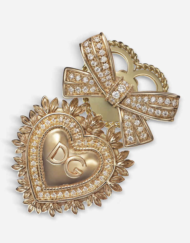 Dolce & Gabbana Devotion earrings in yellow gold with diamonds GELBGOLD WELD1GWDWY3