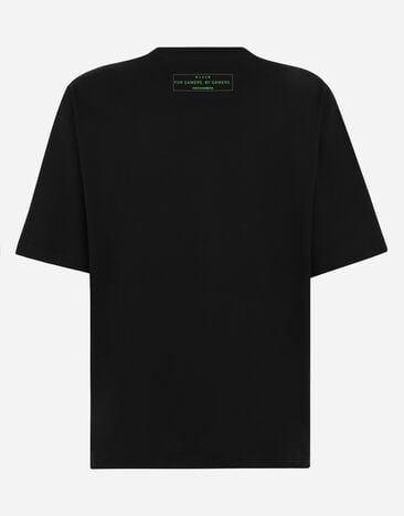 Dolce & Gabbana T-Shirt aus Baumwolle mit Print RAZER Schwarz I8ANTMG7M9C