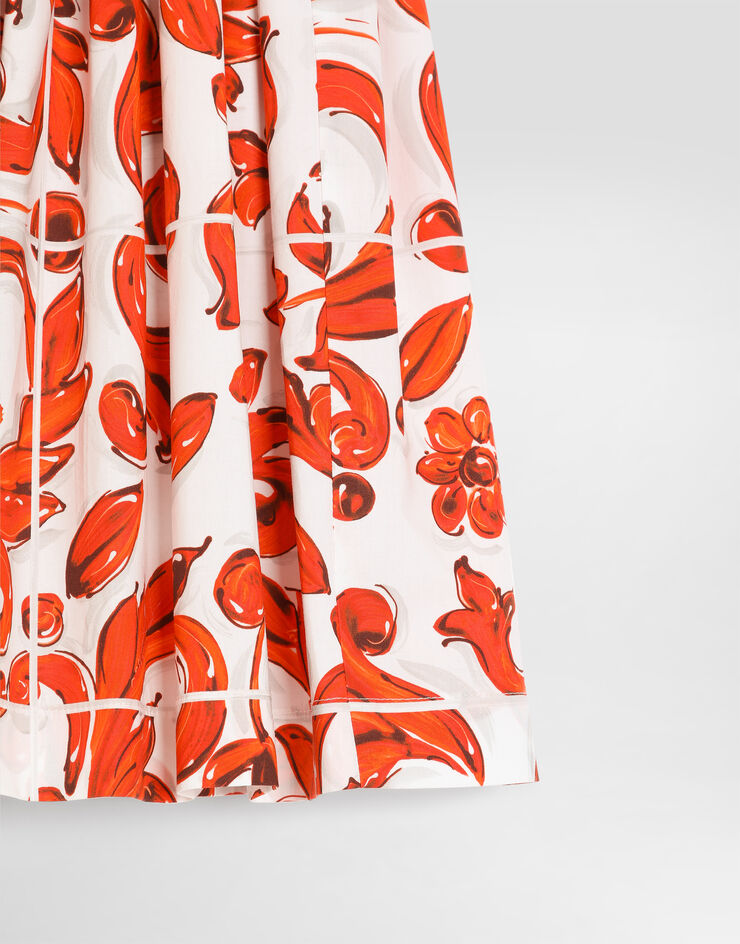 Dolce & Gabbana Majolica-print poplin dress Multicolor L54DN8G7P4N