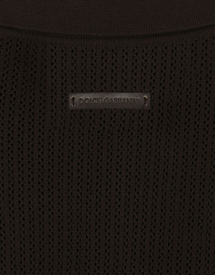 Dolce&Gabbana Cotton polo shirt with logo label Braun GXP68TJBCAB