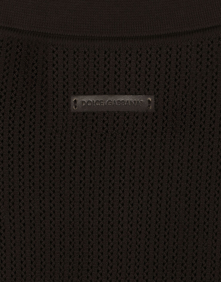 Dolce&Gabbana Cotton polo shirt with logo label Brown GXP68TJBCAB