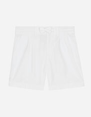 DolceGabbanaSpa Stretch poplin shorts with logo tag White L11O82FJ5GU