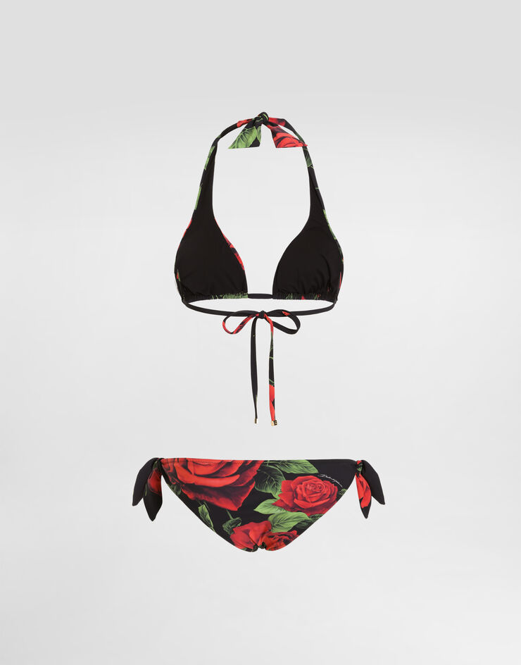 Dolce & Gabbana Rose-print triangle bikini Dolce & Gabbana Rose-print triangle bikini Multicolor O8A54JON0FR
