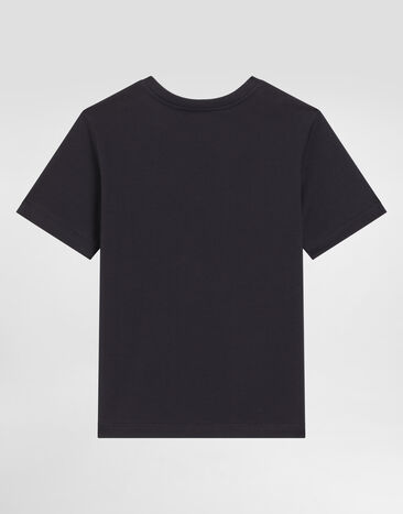 Dolce & Gabbana T-shirt en jersey à écusson  Blue L4JTHUG7PMI