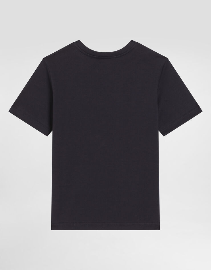 Dolce & Gabbana Jersey t-shirt with patch Blue L4JTHUG7PMI