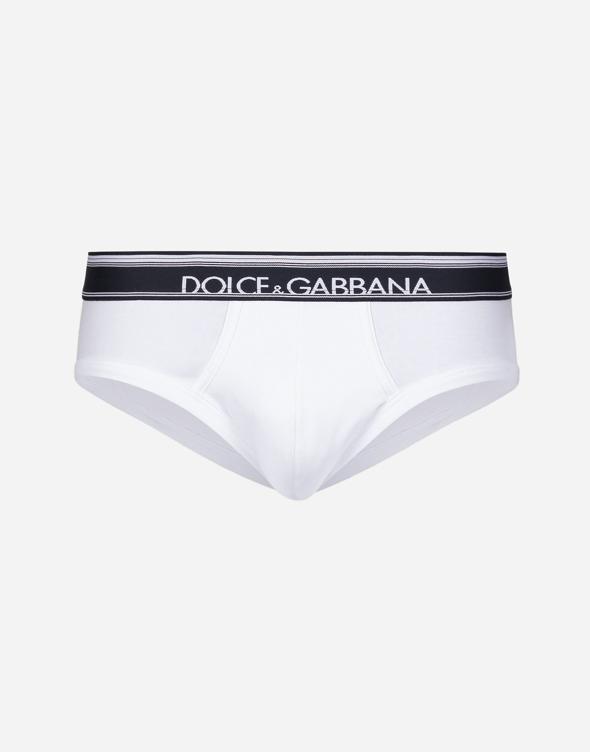 Mid length two way stretch cotton briefs two pack in Multicolor for Men Dolce Gabbana