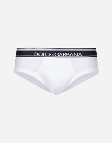 Dolce & Gabbana Pack de deux slips mi-longs en coton bi-stretch Imprimé G031TTHI1SV