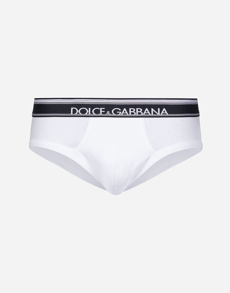 Dolce & Gabbana Zweierpack Midi-Slips aus bi-elastischer Baumwolle Mehrfarbig M9D75JOUAIG