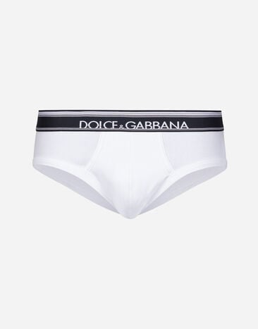 Dolce & Gabbana Pack de deux slips mi-longs en coton bi-stretch Noir M9C03JONN95